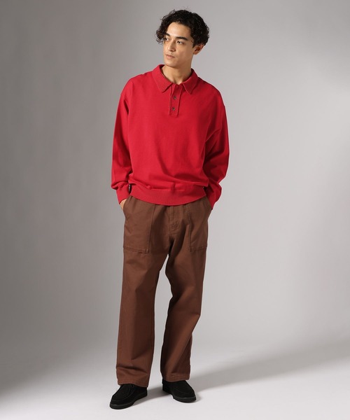 BAYFLOW（ベイフロー）の「ニットポロシャツ（ポロシャツ・メンズ・レッド/ブラック/ブラウン・LARGE/MEDIUM）」の17枚目の写真