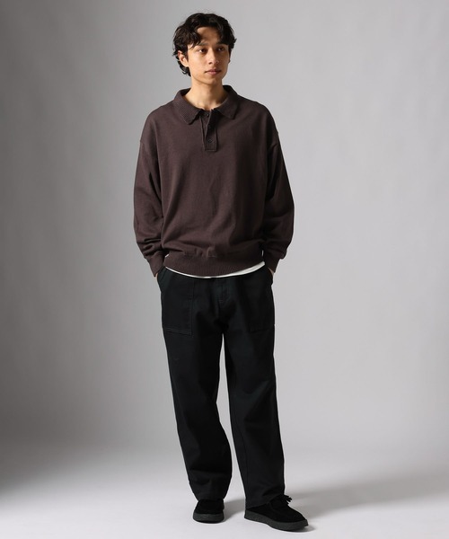 BAYFLOW（ベイフロー）の「ニットポロシャツ（ポロシャツ・メンズ・レッド/ブラック/ブラウン・LARGE/MEDIUM）」の9枚目の写真