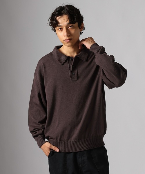 BAYFLOW（ベイフロー）の「ニットポロシャツ（ポロシャツ・メンズ・レッド/ブラック/ブラウン・LARGE/MEDIUM）」の10枚目の写真