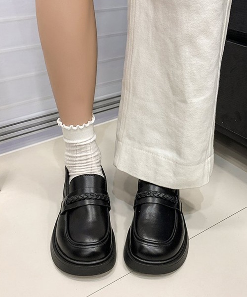 Miniministore(ミニミニストア)の「厚底ローファーレディース 韓国風美脚脚長(ローファー・レディース・ブラウン/ブラック・24.5cm/24.0cm/23.5cm/23.0cm/22.5cm)」の4枚目の写真