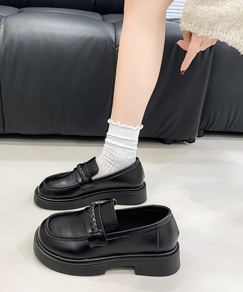 Miniministore(ミニミニストア)の「厚底ローファーレディース 韓国風美脚脚長(ローファー・レディース・ブラウン/ブラック・24.5cm/24.0cm/23.5cm/23.0cm/22.5cm)」の5枚目の写真