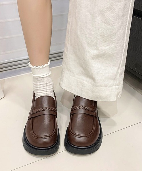 Miniministore(ミニミニストア)の「厚底ローファーレディース 韓国風美脚脚長(ローファー・レディース・ブラウン/ブラック・24.5cm/24.0cm/23.5cm/23.0cm/22.5cm)」の10枚目の写真