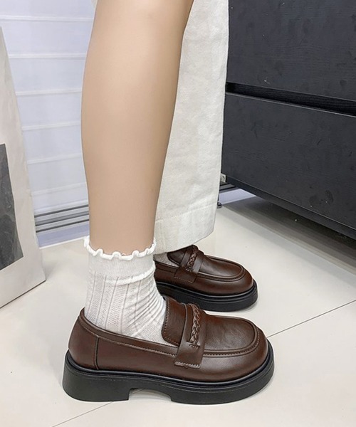 Miniministore(ミニミニストア)の「厚底ローファーレディース 韓国風美脚脚長(ローファー・レディース・ブラウン/ブラック・24.5cm/24.0cm/23.5cm/23.0cm/22.5cm)」の11枚目の写真
