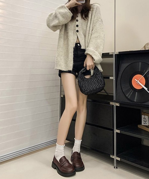 Miniministore(ミニミニストア)の「厚底ローファーレディース 韓国風美脚脚長(ローファー・レディース・ブラウン/ブラック・24.5cm/24.0cm/23.5cm/23.0cm/22.5cm)」の14枚目の写真