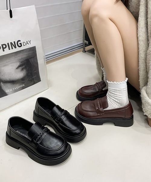 Miniministore(ミニミニストア)の「厚底ローファーレディース 韓国風美脚脚長(ローファー・レディース・ブラウン/ブラック・24.5cm/24.0cm/23.5cm/23.0cm/22.5cm)」の17枚目の写真