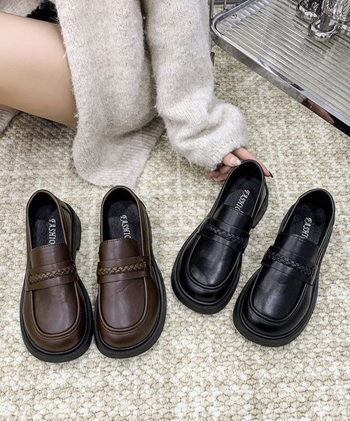Miniministore(ミニミニストア)の「厚底ローファーレディース 韓国風美脚脚長(ローファー・レディース・ブラウン/ブラック・24.5cm/24.0cm/23.5cm/23.0cm/22.5cm)」の18枚目の写真