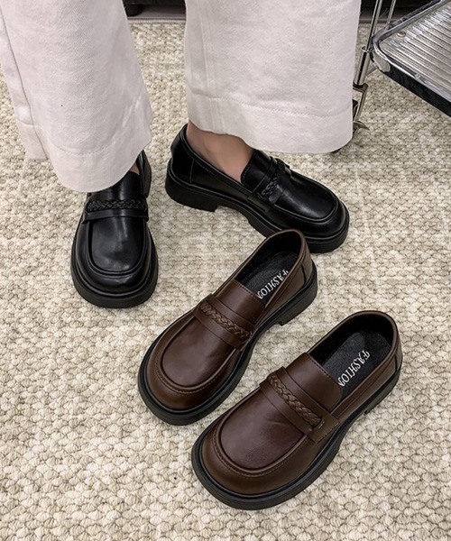 Miniministore(ミニミニストア)の「厚底ローファーレディース 韓国風美脚脚長(ローファー・レディース・ブラウン/ブラック・24.5cm/24.0cm/23.5cm/23.0cm/22.5cm)」の19枚目の写真