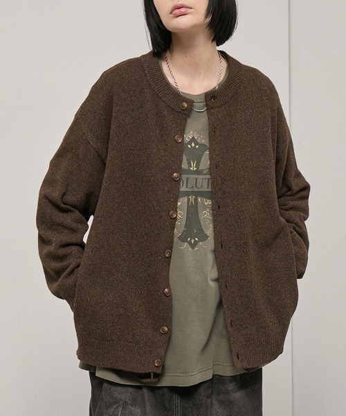Alfred Alex】Mix Yarn Knit Cardigan / オーバーサイズ ミックス