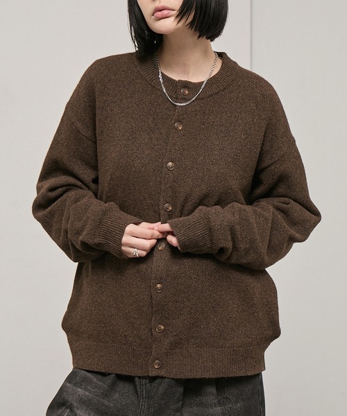 Alfred Alex】Mix Yarn Knit Cardigan / オーバーサイズ ミックス