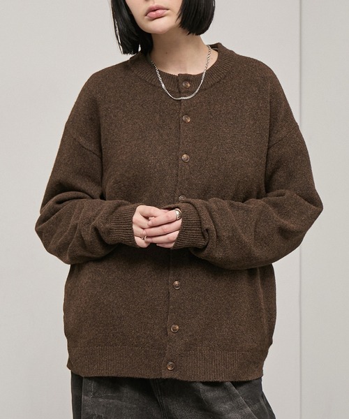Alfred Alex】Mix Yarn Knit Cardigan / オーバーサイズ ミックス