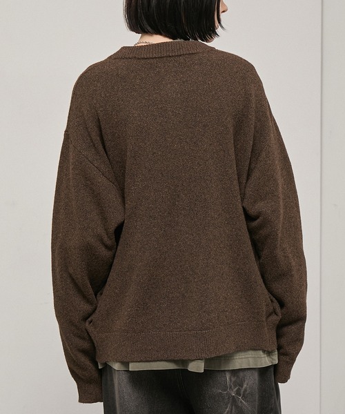Alfred Alex（アルフレッドアレックス）の「【Alfred Alex】Mix Yarn Knit Cardigan / オーバーサイズ ミックスヤーン クルーネック ニットカーディガン（カーディガン/ボレロ・メンズ・チャコール/ブラウン系/レッド系/ブラック系/スミクロ・L/M）」の21枚目の写真