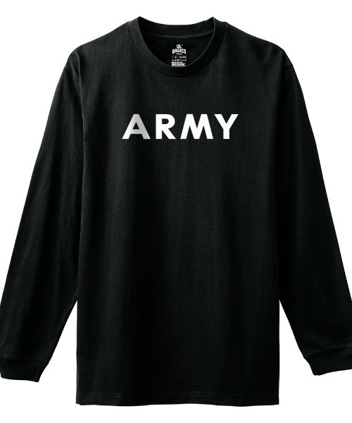 Ol' Basics（オールベーシックス）の「Ol' Basics（オール・ベーシックス） 長袖Tシャツ ARMY アーミー ミリタリー ロゴ プリント 袖リブ ロンT ロングTシャツ トップス カットソー メンズ ユニセックス（Tシャツ/カットソー・メンズ・アーミー/ヘザーグレー/ブラック/ホワイト・M/L/XL）」の3枚目の写真