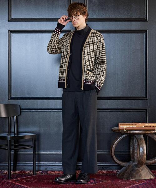 TAKEO KIKUCHI(タケオキクチ)の「【BOWLER HAT LABEL】ジオメトリック柄カーディガン(カーディガン/ボレロ・メンズ・ブラック系4・04/03/02)」の6枚目の写真