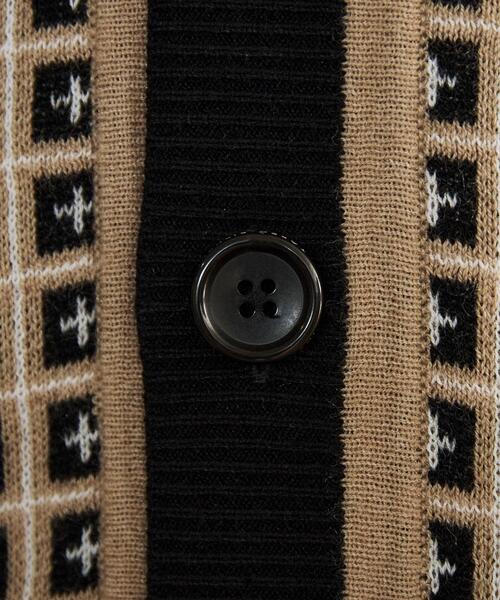 TAKEO KIKUCHI(タケオキクチ)の「【BOWLER HAT LABEL】ジオメトリック柄カーディガン(カーディガン/ボレロ・メンズ・ブラック系4・04/03/02)」の14枚目の写真