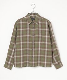 TCオンブレネルチェック クロップドシャツ