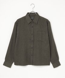 TCオンブレネルチェック クロップドシャツ
