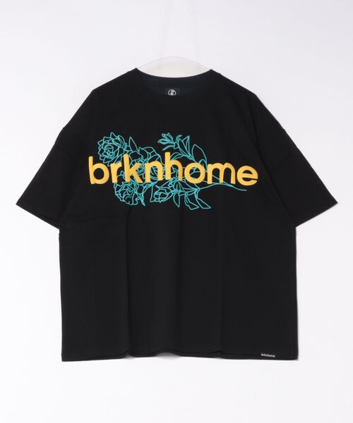 brknhome（ブロークンホーム）の「【brknhome/ブロークンホーム】 【フラワー部分は発泡プリントで立体的に表現】発泡プリントロゴ オーバーサイズTシャツ ブランドロゴ シンプル ストリート カジュアル ユニセックス（Tシャツ/カットソー・メンズ・ホワイト/ブラック/パープル・MEDIUM/LARGE）」の2枚目の写真