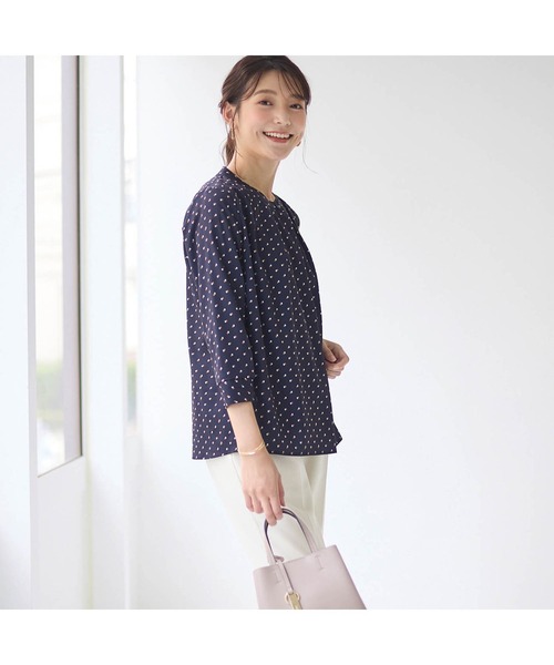StyleNote(スタイルノート)の「綿素材の裏カットソー付きタックブラウス(シャツ/ブラウス・レディース・ネイビー/オフホワイト/アイボリー系/ホワイト系その他・L/M/S)」の20枚目の写真