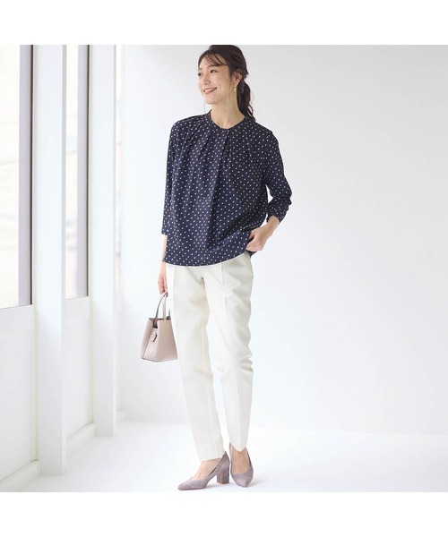 StyleNote(スタイルノート)の「綿素材の裏カットソー付きタックブラウス(シャツ/ブラウス・レディース・ネイビー/オフホワイト/アイボリー系/ホワイト系その他・L/M/S)」の21枚目の写真