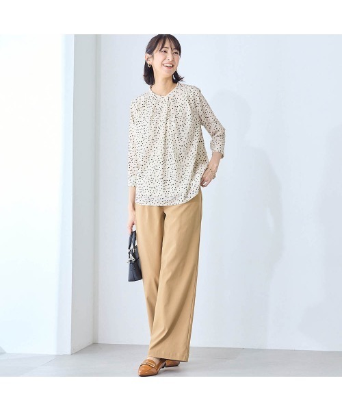 StyleNote(スタイルノート)の「綿素材の裏カットソー付きタックブラウス(シャツ/ブラウス・レディース・ネイビー/オフホワイト/アイボリー系/ホワイト系その他・L/M/S)」の19枚目の写真
