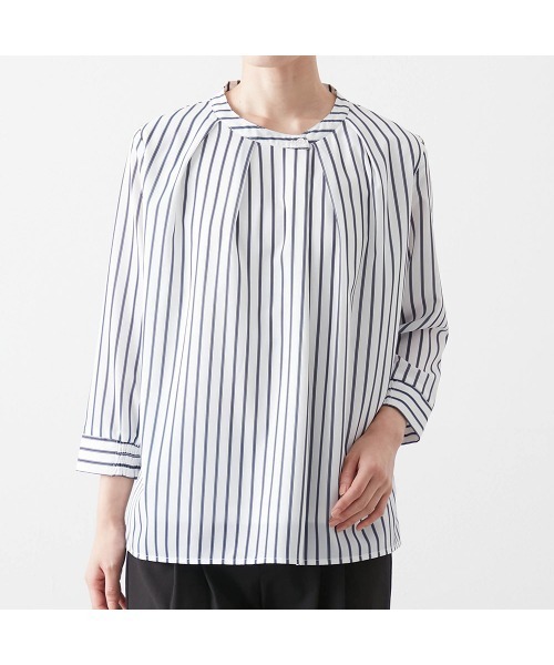 StyleNote(スタイルノート)の「綿素材の裏カットソー付きタックブラウス(シャツ/ブラウス・レディース・ネイビー/オフホワイト/アイボリー系/ホワイト系その他・L/M/S)」の13枚目の写真