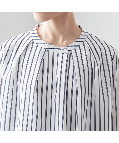 StyleNote(スタイルノート)の「綿素材の裏カットソー付きタックブラウス(シャツ/ブラウス・レディース・ネイビー/オフホワイト/アイボリー系/ホワイト系その他・L/M/S)」の16枚目の写真
