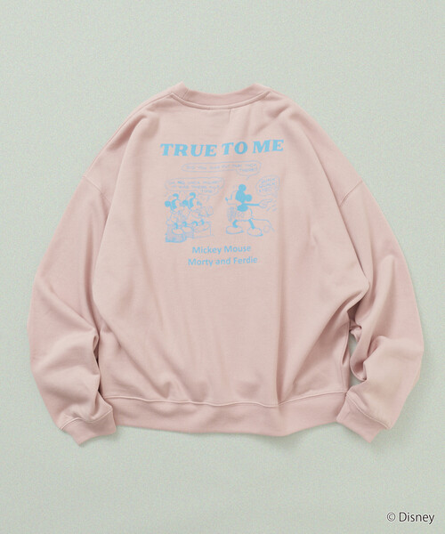 FREAK'S STORE(フリークスストア)の「限定展開 MICKEY 別注 ビックシルエット TRUEtoME スウェット(スウェット・メンズ・ブラウン/ピンク/チャコールグレー/グレー・SMALL/MEDIUM/LARGE)」の4枚目の写真