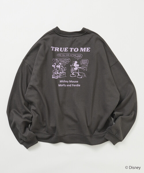 FREAK'S STORE(フリークスストア)の「限定展開 MICKEY 別注 ビックシルエット TRUEtoME スウェット(スウェット・メンズ・ブラウン/ピンク/チャコールグレー/グレー・SMALL/MEDIUM/LARGE)」の5枚目の写真
