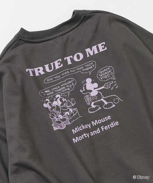 FREAK'S STORE(フリークスストア)の「限定展開 MICKEY 別注 ビックシルエット TRUEtoME スウェット(スウェット・メンズ・ブラウン/ピンク/チャコールグレー/グレー・SMALL/MEDIUM/LARGE)」の6枚目の写真