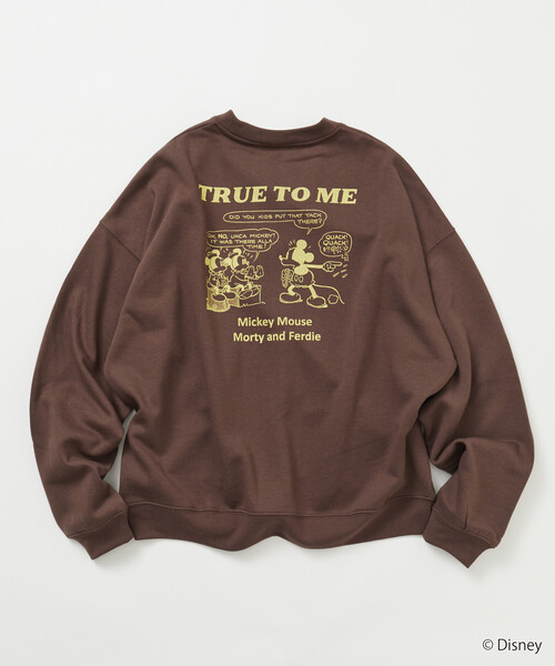 FREAK'S STORE(フリークスストア)の「限定展開 MICKEY 別注 ビックシルエット TRUEtoME スウェット(スウェット・メンズ・ブラウン/ピンク/チャコールグレー/グレー・SMALL/MEDIUM/LARGE)」の14枚目の写真