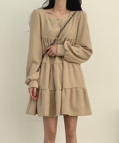 FAVORITO（ファヴォリート）の「リラックスレイヤードワンピース（ワンピース・レディース・ブラック/ブラウン/ベージュ・F）」の18枚目の写真