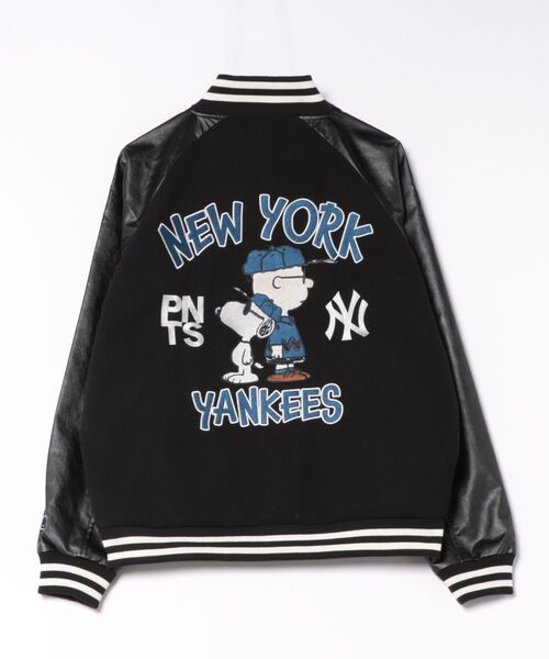 PEANUTS(ピーナッツ)の「【PEANUTS/ピーナッツ】【ユニセックスデザイン リンクコーデ・カップルコーデにも◎】MLB×PEANUTS スタジアムジャンパー スタジャン オーバーサイズ フェイクレザー ドジャース ヤンキース パドレス(スタジャン・メンズ・グレー系その他3/ブラック系その他/ブラック系その他2・MEDIUM/LARGE/X-LARGE)」の7枚目の写真