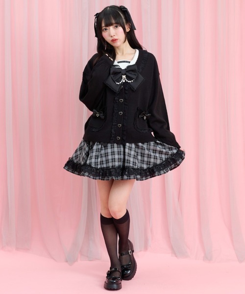 Secret Honey(シークレットハニー)の「レースフリル付カーディガン(カーディガン/ボレロ・レディース・ブラック/オフホワイト/ワインレッド・FREE)」の5枚目の写真