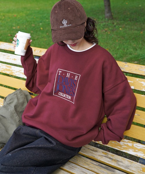 Chillfar（チルファー）の「刺繍アソートデザインスウェット（スウェット・レディース・ネイビー系1/ネイビー系/ボルドー/グレー系/ブラック系/ブラック/ネイビー/アイボリー系/ブラック系1/ブルー/ブルー系1/ブラウン系1/ブラウン/ワイン系/ブルー系/ブラウン系/バーガンディー/オートミール/杢グレー・FREE）」の19枚目の写真