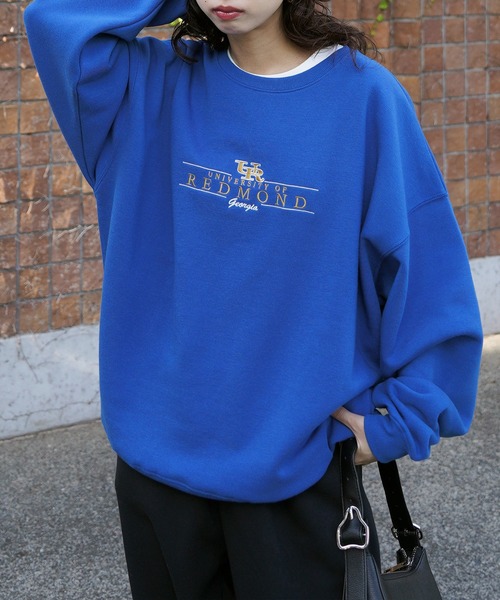 Chillfar（チルファー）の「刺繍アソートデザインスウェット（スウェット・レディース・ネイビー系1/ネイビー系/ボルドー/グレー系/ブラック系/ブラック/ネイビー/アイボリー系/ブラック系1/ブルー/ブルー系1/ブラウン系1/ブラウン/ワイン系/ブルー系/ブラウン系/バーガンディー/オートミール/杢グレー・FREE）」の12枚目の写真