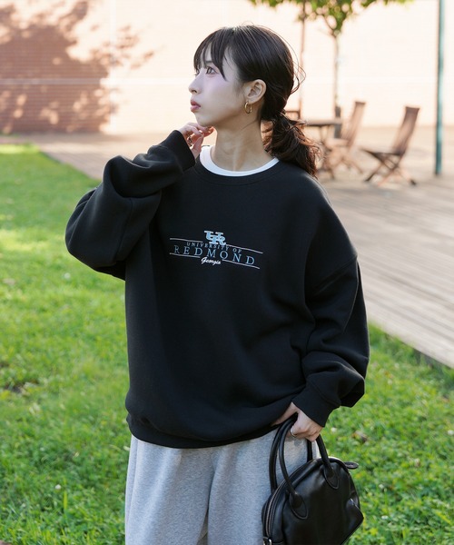 Chillfar（チルファー）の「刺繍アソートデザインスウェット（スウェット・レディース・ネイビー系1/ネイビー系/ボルドー/グレー系/ブラック系/ブラック/ネイビー/アイボリー系/ブラック系1/ブルー/ブルー系1/ブラウン系1/ブラウン/ワイン系/ブルー系/ブラウン系/バーガンディー/オートミール/杢グレー・FREE）」の20枚目の写真