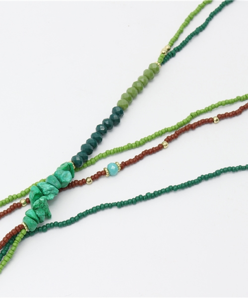 チャイハネ(チャイハネ)の「【チャイハネ】サリシュネックレス(ネックレス・レディース・グリーン/ターコイズブルー/グレー・FREE)」の8枚目の写真