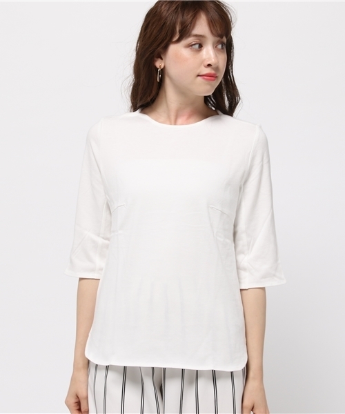 MOUSSY（マウジー）の「HALF ROUND SLEEVE TOPS（Tシャツ/カットソー・レディース・ピンク/ライトグレー/グリーン/ホワイト/ライトブラック・FREE）」の6枚目の写真