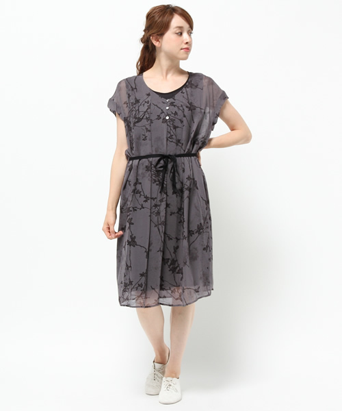 Pas De Calais パドカレ の キュプラシフォン花柄プリント ワンピース ワンピース Wear