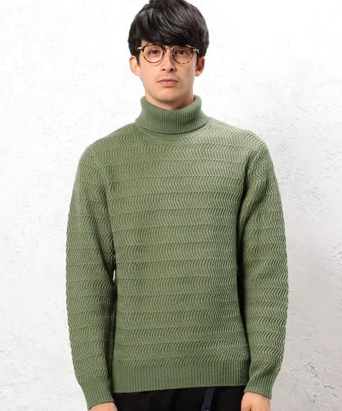 green label relaxing（グリーンレーベルリラクシング）の「■■■【WEB限定】BC ★★AC/W BULKY タートルネック ニット（ニット/セーター・メンズ・オリーブ/ブラック/オフホワイト・LARGE/X-LARGE/SMALL/MEDIUM）」の5枚目の写真