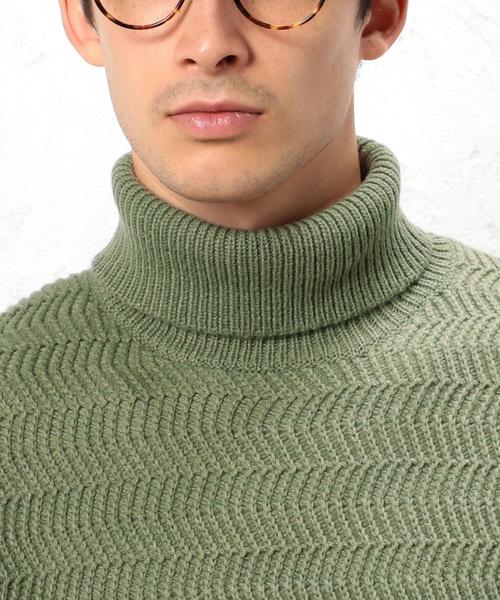 green label relaxing（グリーンレーベルリラクシング）の「■■■【WEB限定】BC ★★AC/W BULKY タートルネック ニット（ニット/セーター・メンズ・オリーブ/ブラック/オフホワイト・LARGE/X-LARGE/SMALL/MEDIUM）」の8枚目の写真