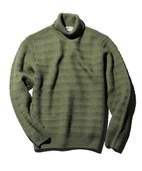 green label relaxing（グリーンレーベルリラクシング）の「■■■【WEB限定】BC ★★AC/W BULKY タートルネック ニット（ニット/セーター・メンズ・オリーブ/ブラック/オフホワイト・LARGE/X-LARGE/SMALL/MEDIUM）」の16枚目の写真