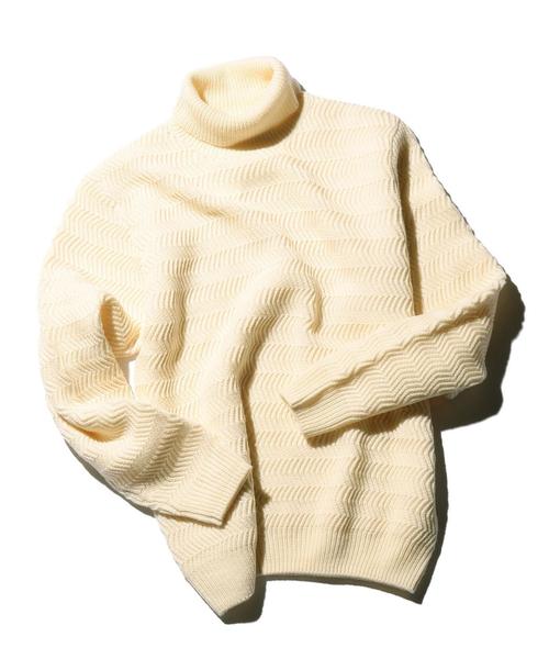 green label relaxing（グリーンレーベルリラクシング）の「■■■【WEB限定】BC ★★AC/W BULKY タートルネック ニット（ニット/セーター・メンズ・オリーブ/ブラック/オフホワイト・LARGE/X-LARGE/SMALL/MEDIUM）」の9枚目の写真