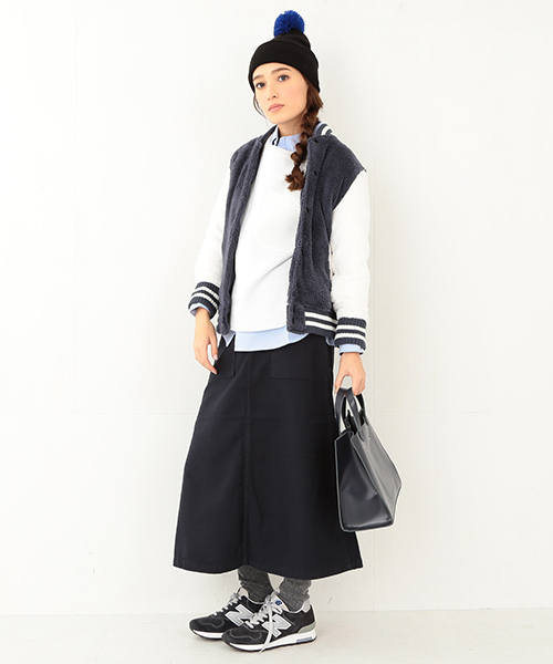 BEAMS BOY（ビームスボーイ）の「【FUDGE5月号掲載】BEAMS BOY / 4ポケットミリタリー マキシスカート（スカート・レディース・オリーブ/ネイビー/ホワイト/カーキ・0/1/2）」の14枚目の写真