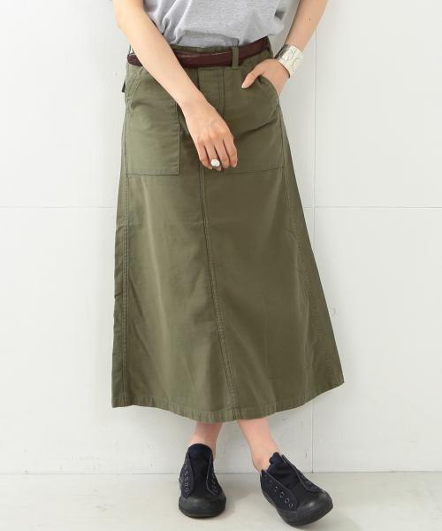 BEAMS BOY（ビームスボーイ）の「【FUDGE5月号掲載】BEAMS BOY / 4ポケットミリタリー マキシスカート（スカート・レディース・オリーブ/ネイビー/ホワイト/カーキ・0/1/2）」の12枚目の写真