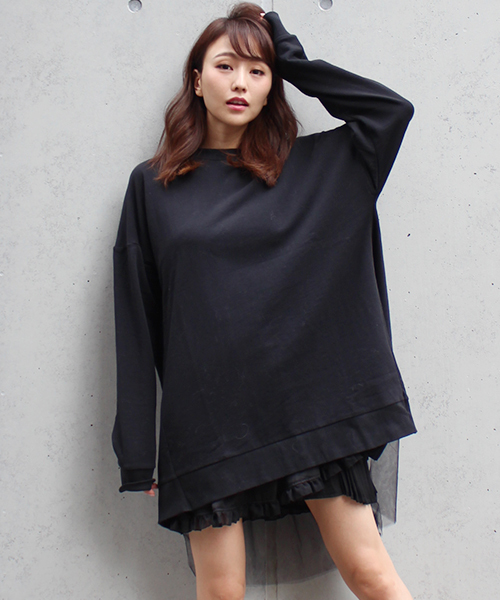 MICOAMERI(ミコアメリ)の「ビッグシルエットバックチュールスウェットシャツ(Tシャツ/カットソー・レディース・ホワイト/ブラック/グレー・FREE)」の15枚目の写真