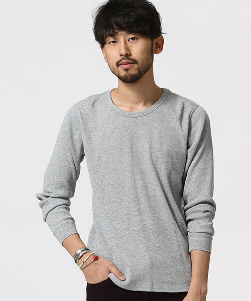 NANO universe（ナノユニバース）の「ワッフルTシャツ L/S（Tシャツ/カットソー・メンズ・ブラック/ホワイト/トップグレー/ネイビー・LARGE/X-LARGE/SMALL/MEDIUM）」の4枚目の写真