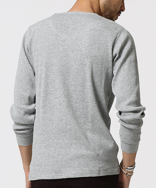 NANO universe（ナノユニバース）の「ワッフルTシャツ L/S（Tシャツ/カットソー・メンズ・ブラック/ホワイト/トップグレー/ネイビー・LARGE/X-LARGE/SMALL/MEDIUM）」の6枚目の写真