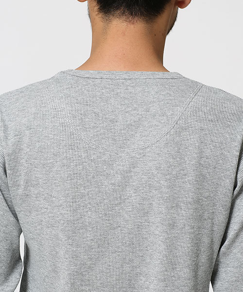 NANO universe（ナノユニバース）の「ワッフルTシャツ L/S（Tシャツ/カットソー・メンズ・ブラック/ホワイト/トップグレー/ネイビー・LARGE/X-LARGE/SMALL/MEDIUM）」の7枚目の写真