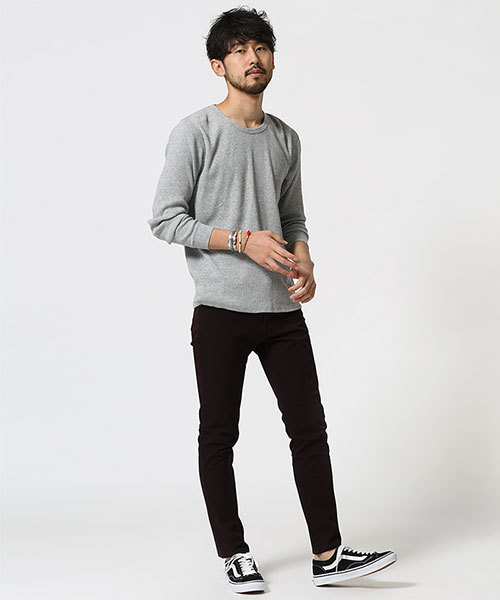 NANO universe（ナノユニバース）の「ワッフルTシャツ L/S（Tシャツ/カットソー・メンズ・ブラック/ホワイト/トップグレー/ネイビー・LARGE/X-LARGE/SMALL/MEDIUM）」の12枚目の写真